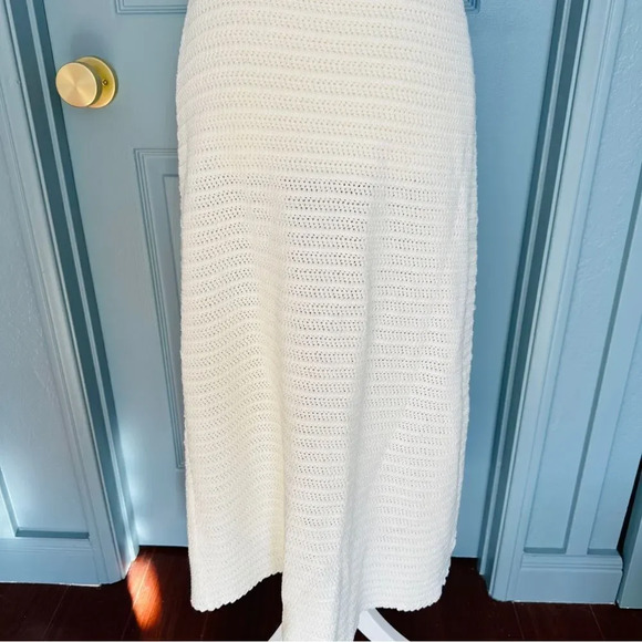 New Devon Windsor Sonya Crochet Cream Cutout Midi Dress - Picture 13 of 15